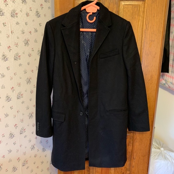 Club Monaco men’s black wool pea coat size 36 - Picture 1 of 6